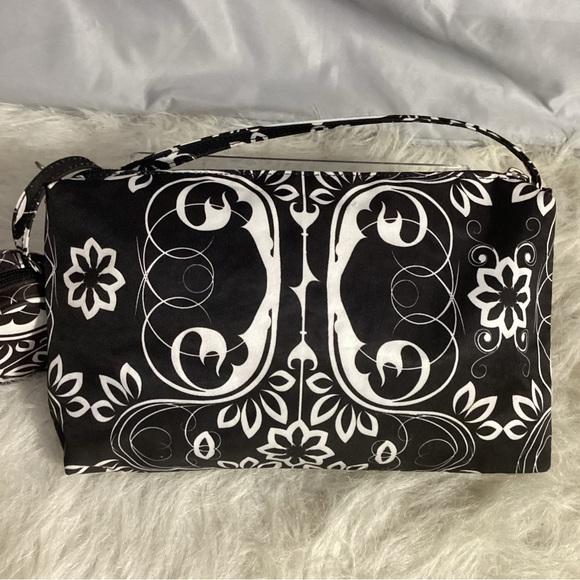 Ju-Ju-Be Large Floral Zippered Black & White Accessories Bag & Small Round Pouch - Picture 8 of 14